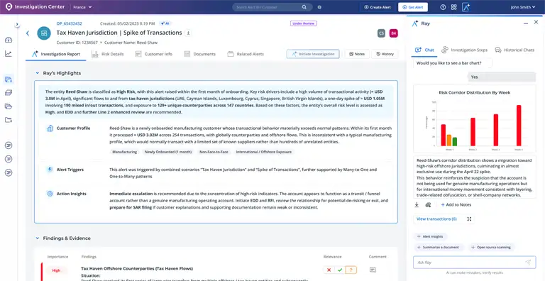 RAY - Agentic AI AML investigation suite that transforms case resolution
